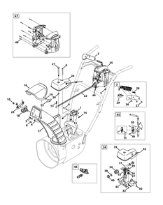 Chute Control Diagram and Parts List for 2X526SWE (31AH54TS756-31BH54TS710)(2013) Cub Cadet Snow Blower